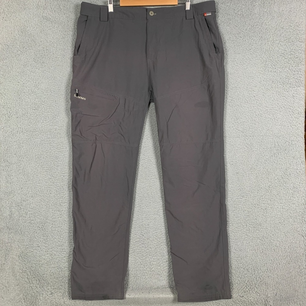 SIMMS Guide Pants Men's XXL 2XL Gray Stretch Nylon UPF Quick Dry Fishing Cargo
